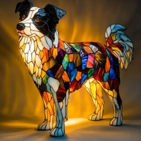 LED Nachtlicht Hund Figur aus Resin – dekorative Tier Skulptur für Tisch und Zuhause