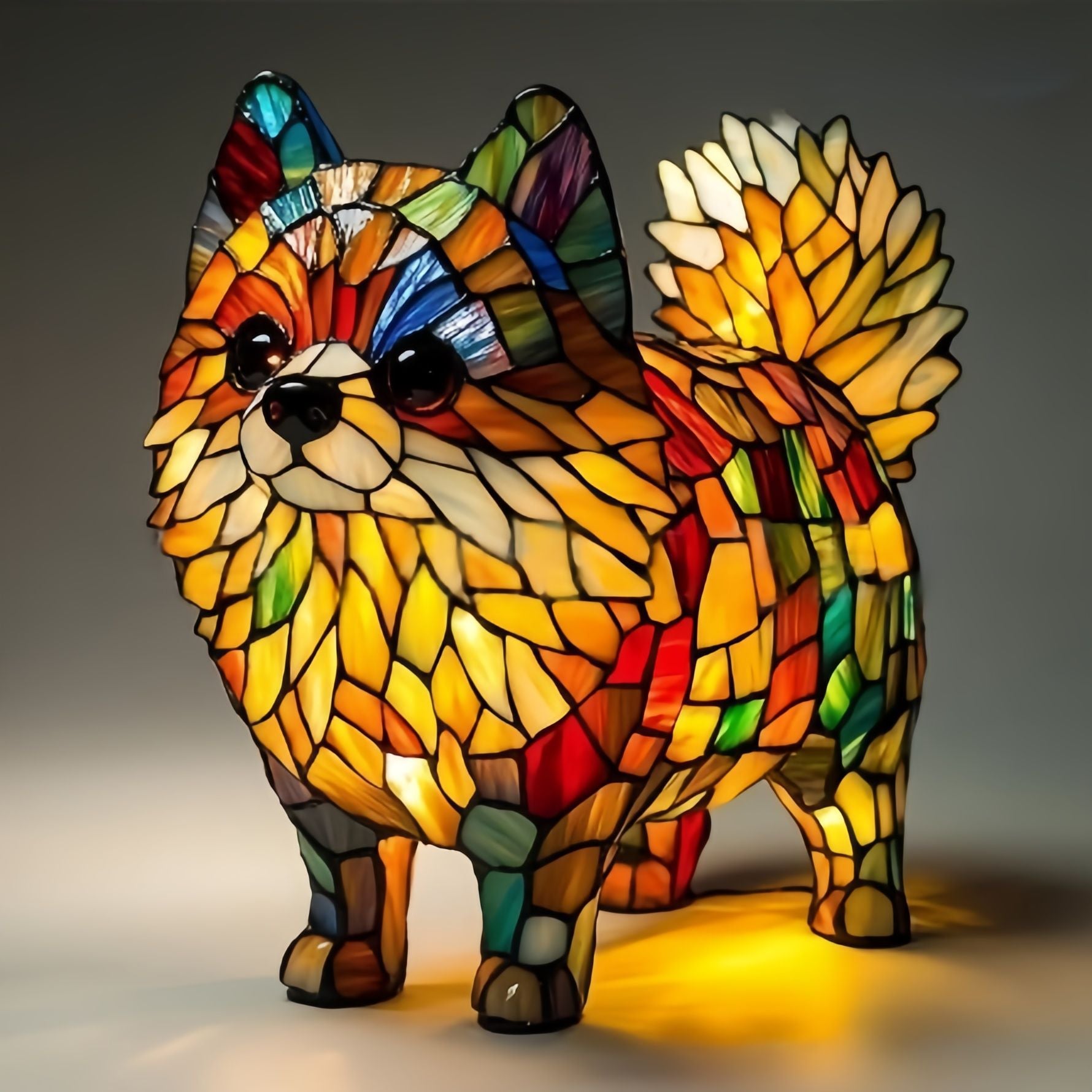 LED Nachtlicht Hund Figur aus Resin – dekorative Tier Skulptur für Tisch und Zuhause