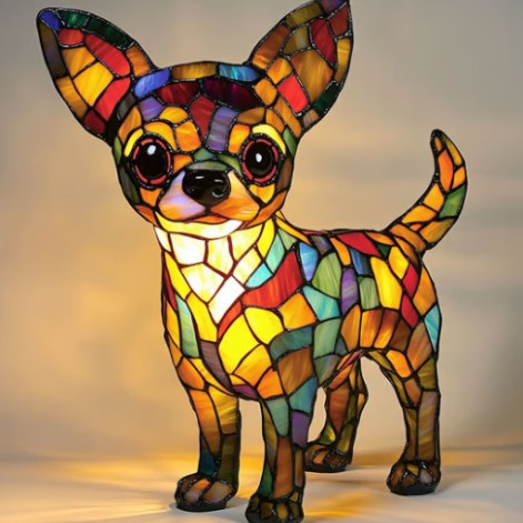 LED Nachtlicht Hund Figur aus Resin – dekorative Tier Skulptur für Tisch und Zuhause