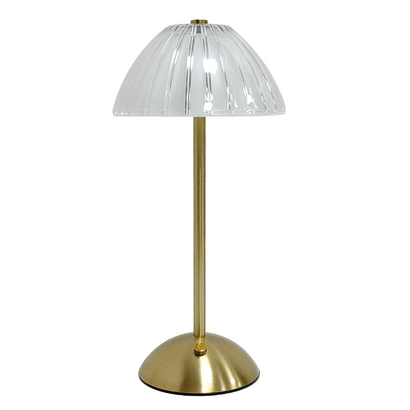 LED Pilz Tischlampe mit Akku – Dimmbare Nachttischlampe für Schlafzimmer & Wohnzimmer – Kabellose Stimmungsleuchte für Restaurant & Deko – USB aufladbar