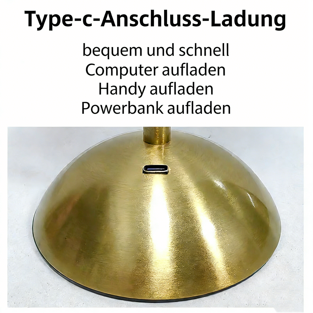 LED Pilz Tischlampe mit Akku – Dimmbare Nachttischlampe für Schlafzimmer & Wohnzimmer – Kabellose Stimmungsleuchte für Restaurant & Deko – USB aufladbar