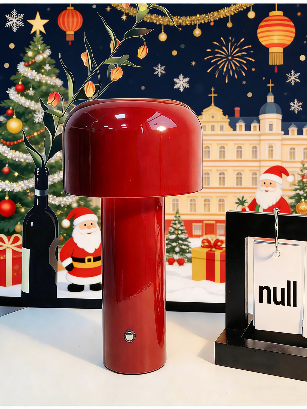 LED Pilz Tischlampe mit Touch-Steuerung – 3-Farben Dimmbare Pilzleuchte – Kabellose Nachttischlampe mit Akku – Stilvolle Pilz-Deko für Schlafzimmer & Wohnzimmer