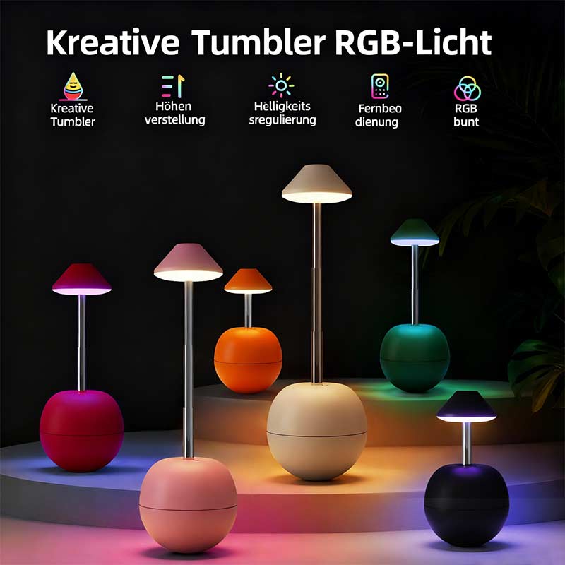 LED Wackeldackel Nachtlicht Wiederaufladbar Fernbedienung Nachttischlampe Schlafzimmer Tischlampe Ambiente