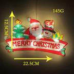 LED Weihnachtsbeleuchtung Lichterkette – Ski Santa & Schneemann Deko mit Schild für Außen, Garten & Festliche Stimmung