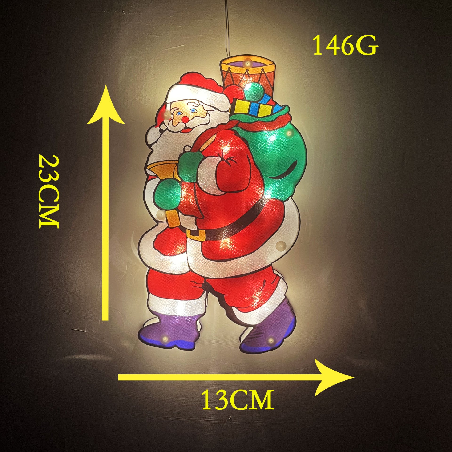 LED Weihnachtsbeleuchtung Lichterkette – Ski Santa & Schneemann Deko mit Schild für Außen, Garten & Festliche Stimmung