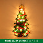 LED Weihnachtsbeleuchtung Lichterkette – Ski Santa & Schneemann Deko mit Schild für Außen, Garten & Festliche Stimmung