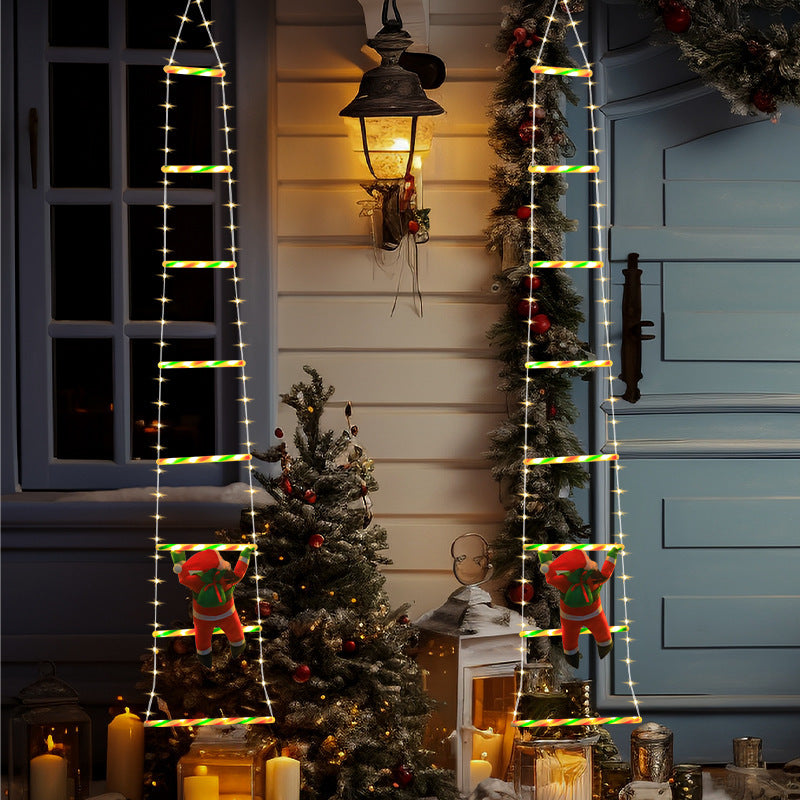 LED Weihnachtsmann Kletter-Lichterkette – Outdoor Treppen Deko, Wasserdicht für Dach & Garten