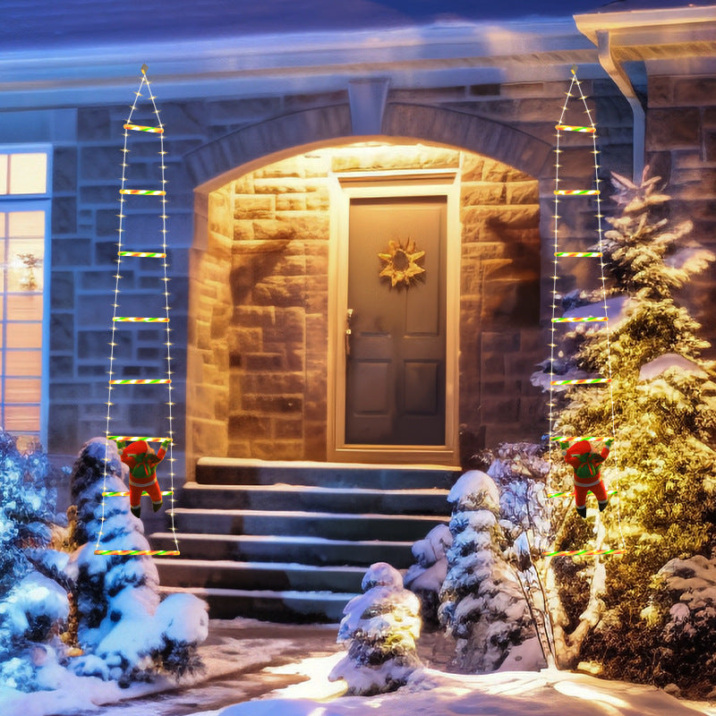 LED Weihnachtsmann Kletter-Lichterkette – Outdoor Treppen Deko, Wasserdicht für Dach & Garten