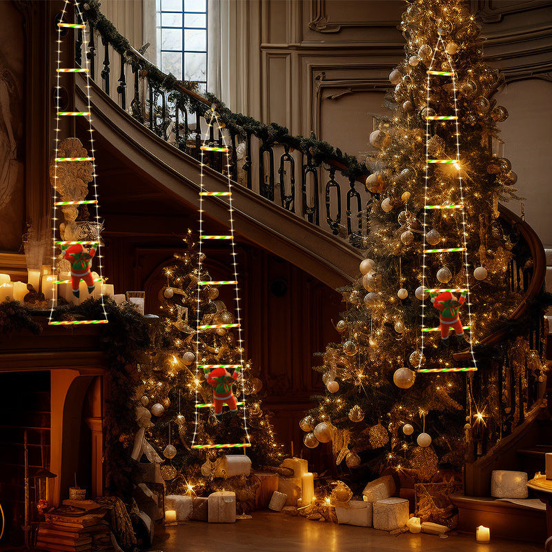 LED Weihnachtsmann Kletter-Lichterkette – Outdoor Treppen Deko, Wasserdicht für Dach & Garten
