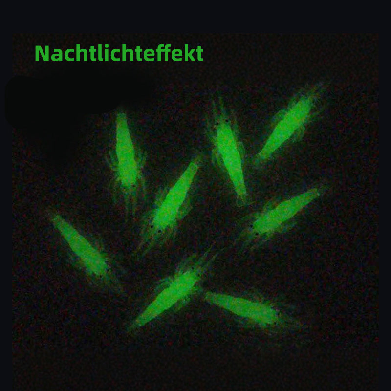 Leuchtende 4cm Garnelen Softbait mit Haken – Realistischer Kunstköder für Meer- & Süßwasserangeln, Barsch & Zander