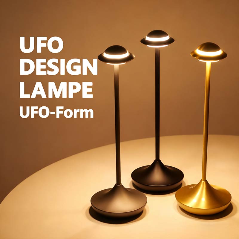 Metall UFO Nachttischlampe Wiederaufladbare Tischlampe Kreative Stimmungslicht Wohnzimmer Dekoration