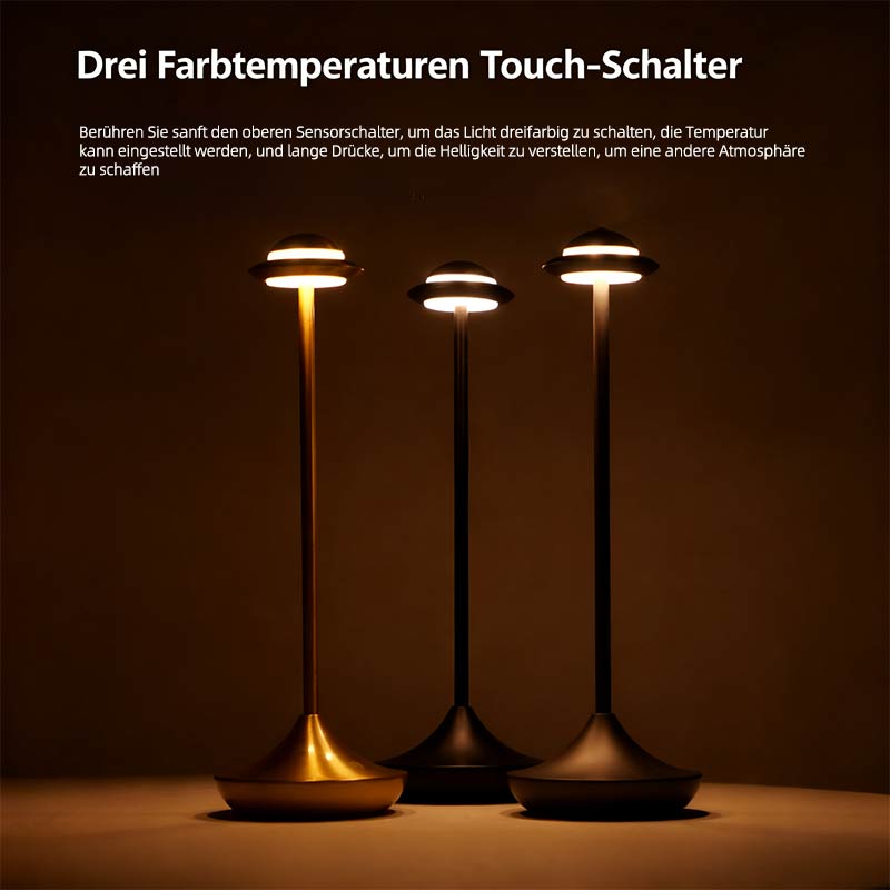 Metall UFO Nachttischlampe Wiederaufladbare Tischlampe Kreative Stimmungslicht Wohnzimmer Dekoration