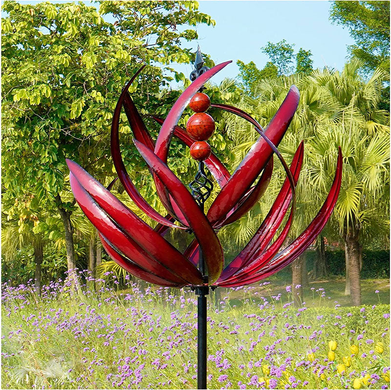 Metall Windspiel 3D Spinner Garten Windrad Outdoor Deko Gartenstecker