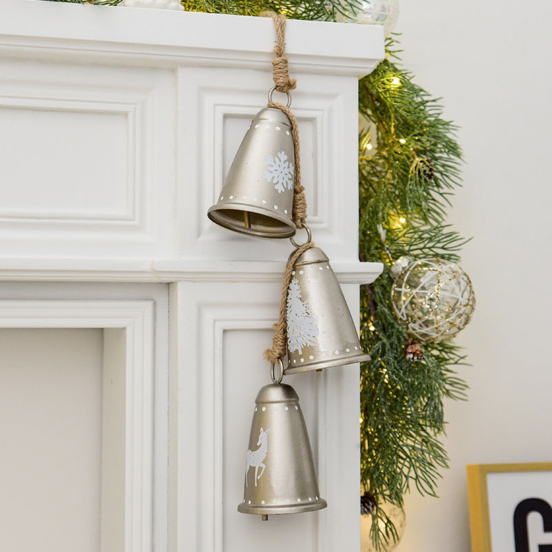 Metall Weihnachtsbaum Glocke Eisen bemalt Deko Anhänger Festliche Weih – Gartup