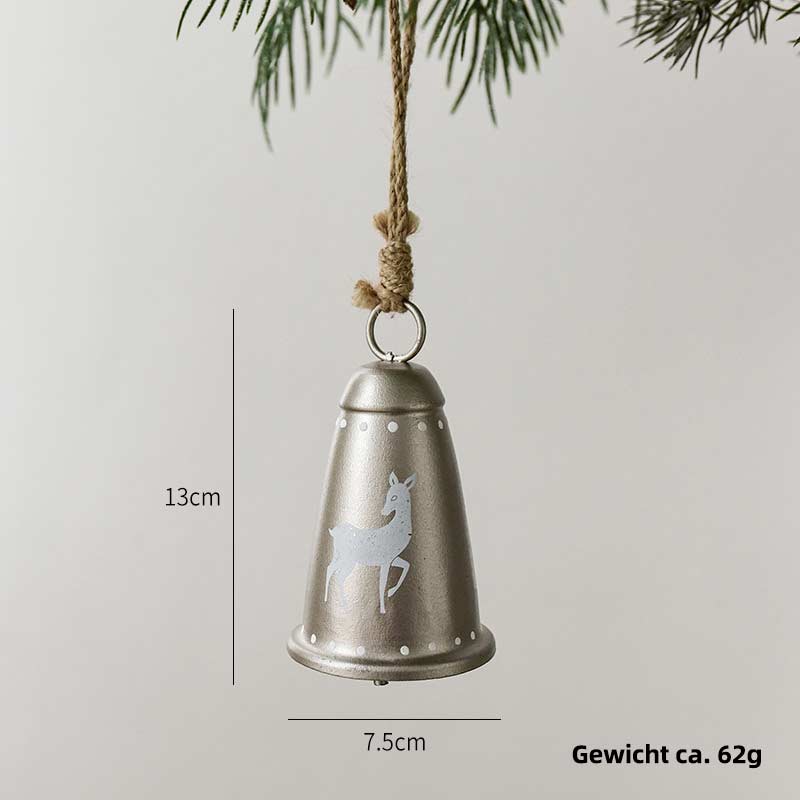 Metall Weihnachtsbaum Glocke Eisen bemalt Deko Anhänger Festliche Weihnachtsdeko