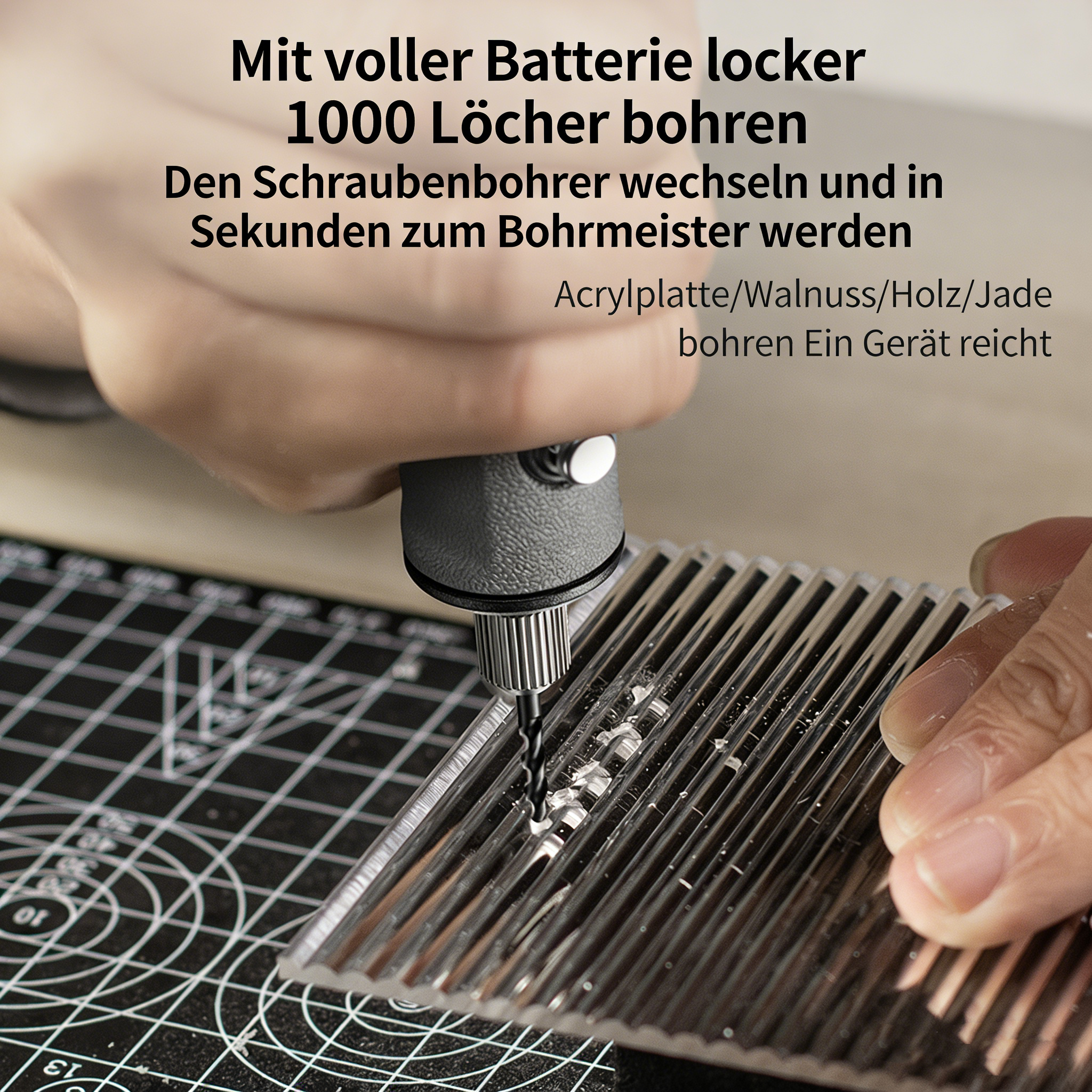 Mini Elektroschleifer & Multifunktionswerkzeug – Handliches Rotationswerkzeug zum Polieren, Gravieren & Schleifen – Kleiner Bohrer für Holz, Jade & Metall