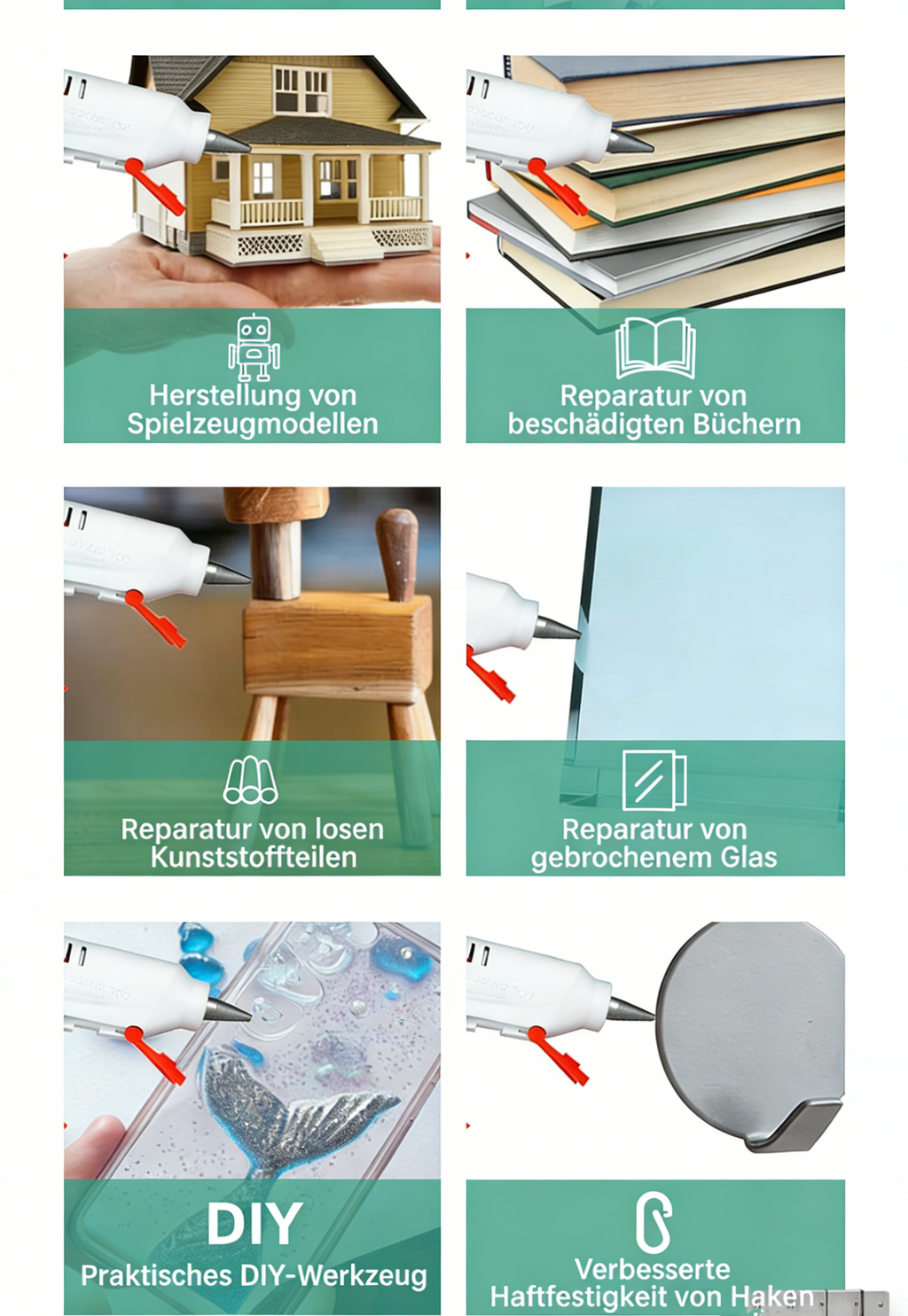 Mini Heißklebepistole für Kinder & DIY – Elektrische Heißklebepistole mit 7mm Klebesticks für Basteln & Handwerk
