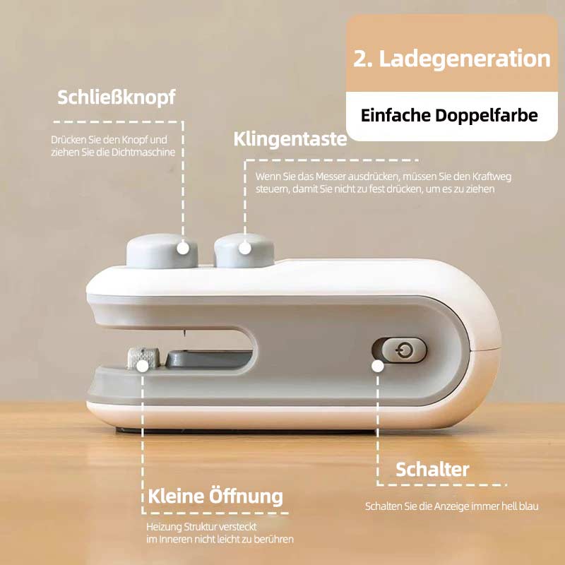 Mini Versiegelungsmaschine Handgerät Tragbar Haushalts Snacks Plastiktüten Wärmeversiegeler