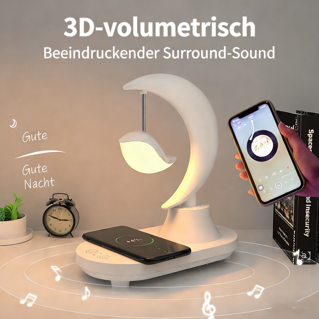 Minimalistisches Nachtlicht für Schlafzimmer – Design Ambientelicht mit Touch-Steuerung – Wiederaufladbare Schlummerleuchte für den Nachttisch – Edle Geschenkidee