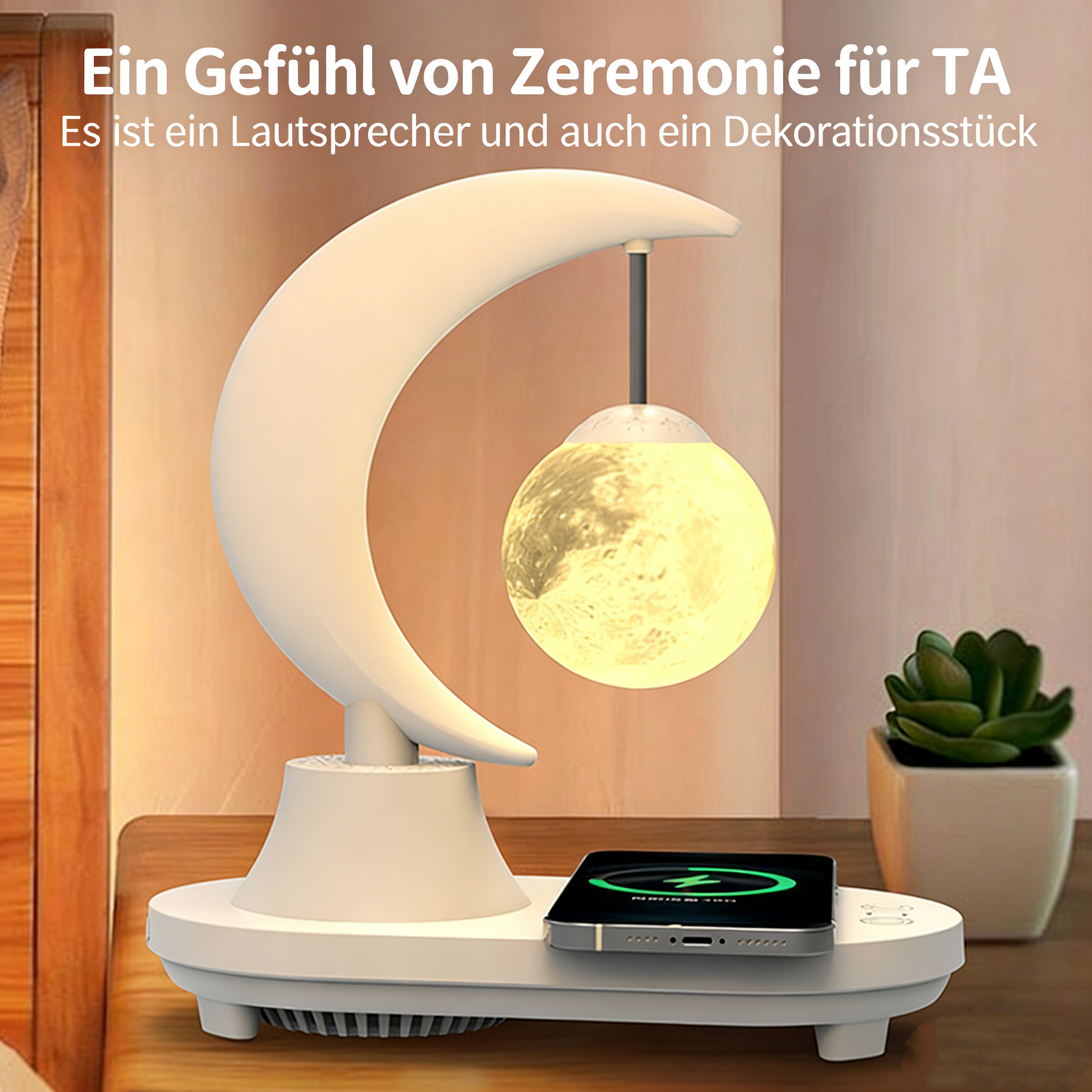 Minimalistisches Nachtlicht für Schlafzimmer – Design Ambientelicht mit Touch-Steuerung – Wiederaufladbare Schlummerleuchte für den Nachttisch – Edle Geschenkidee