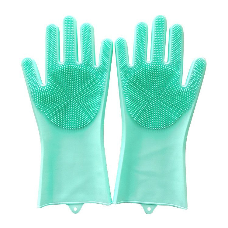 Multifunktionale Silikonhandschuhe mit Reinigungsbürste – Magische Spülhandschuhe für Küche & Bad – Hitzebeständig & BPA-frei – 1 Paar