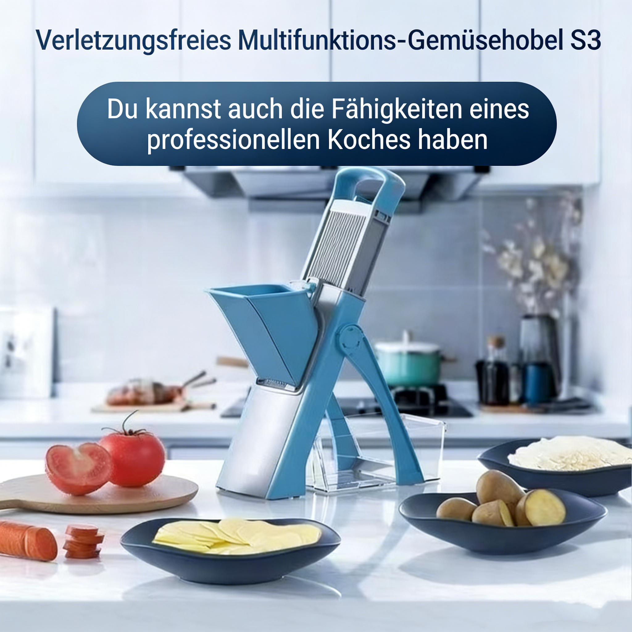 Multifunktionaler Gemüseschneider – Reiben, Hobeln & Schneiden in einem Küchenhelfer