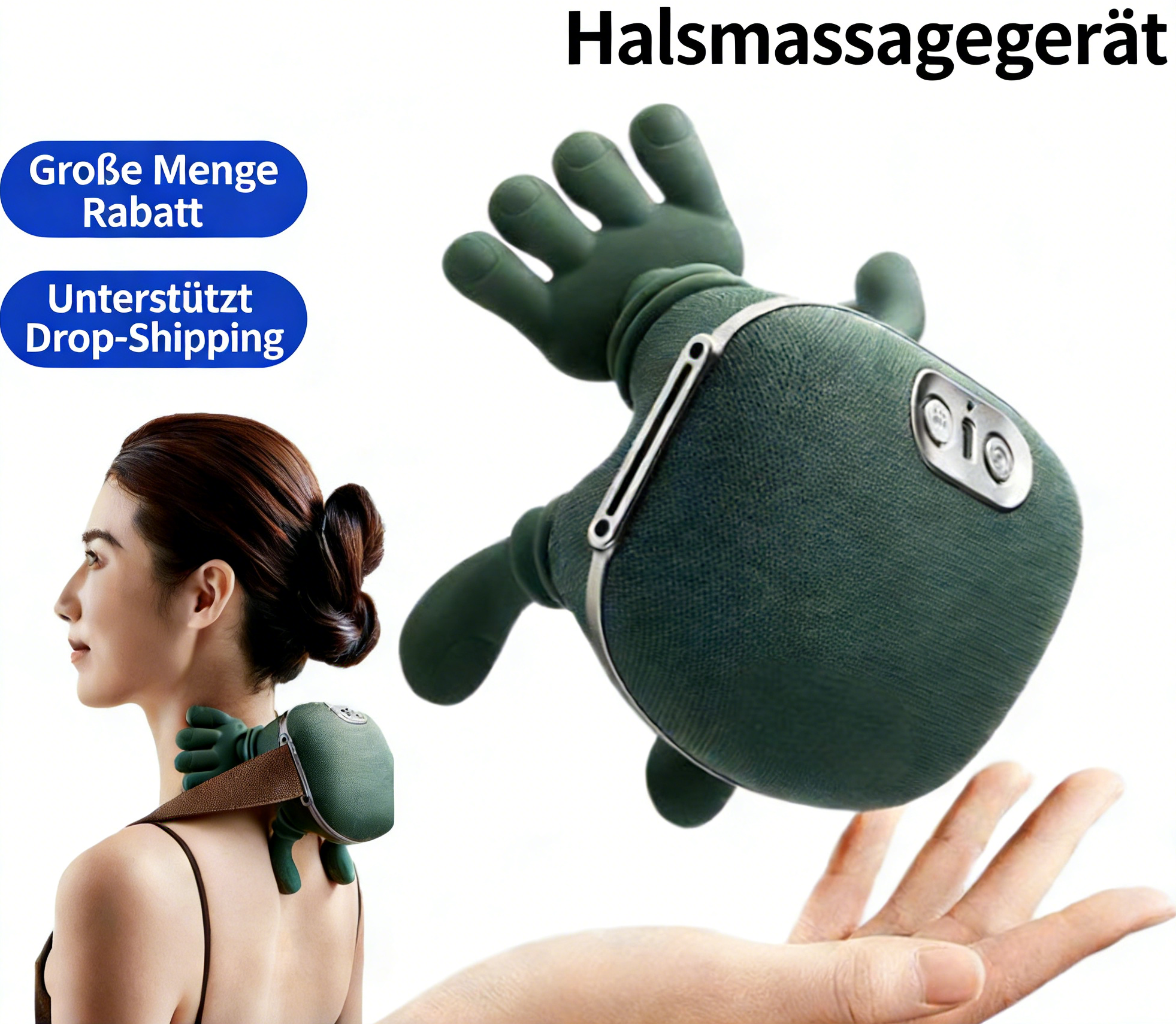 Geschenk Multifunktionaler Massage-Schal für Nacken & Schultern – Elektrischer Heiz- & Knet-Massagegerät für Zuhause