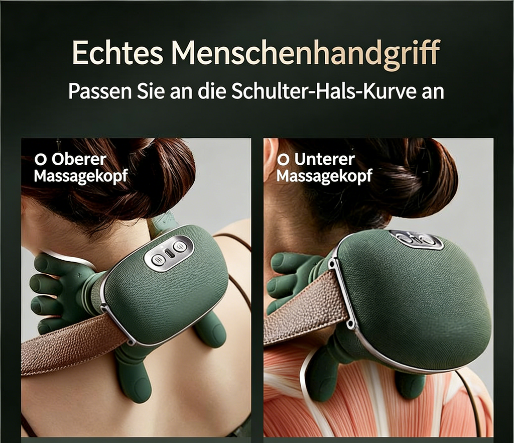 Geschenk Multifunktionaler Massage-Schal für Nacken & Schultern – Elektrischer Heiz- & Knet-Massagegerät für Zuhause