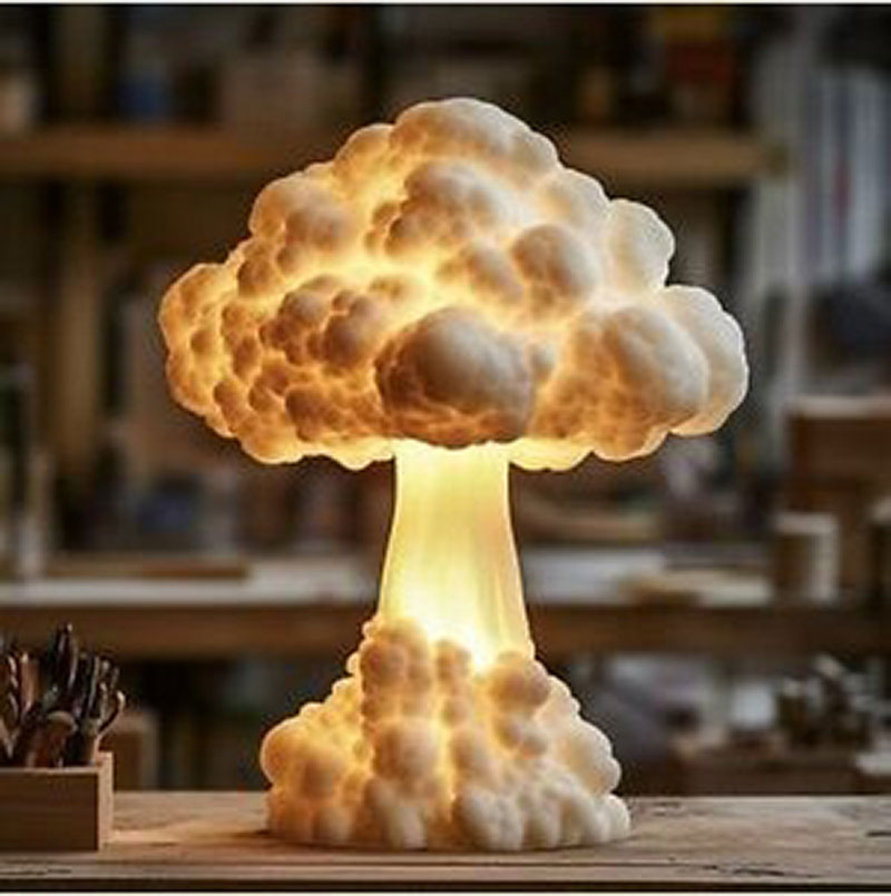 Mushroom Cloud Nachtlampe – LED Resin Deko Tischlampe für Zuhause mit USB Anschluss