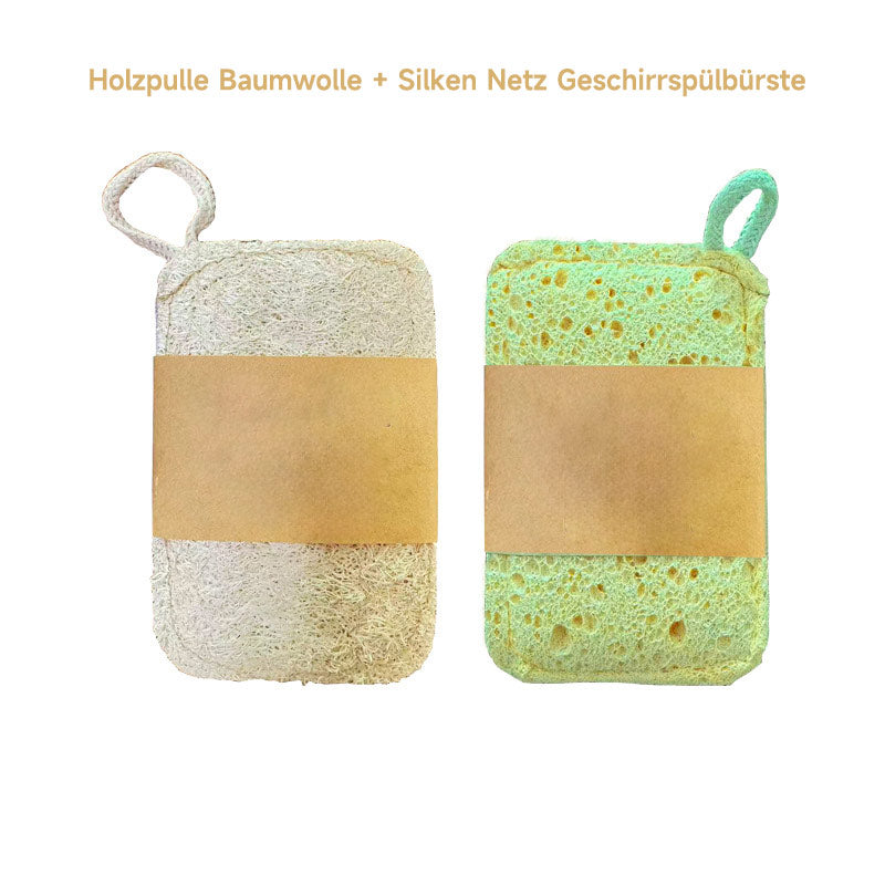 Natürlicher Luffa Schwamm aus Holzzellstoff – Verdickter Spülschwamm