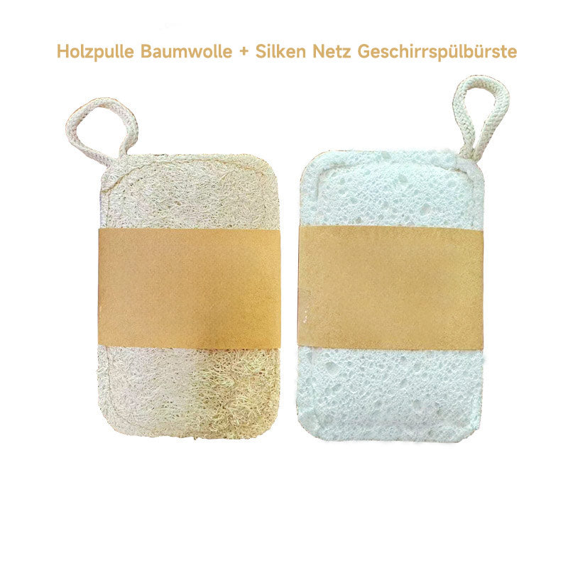 Natürlicher Luffa Schwamm aus Holzzellstoff – Verdickter Spülschwamm