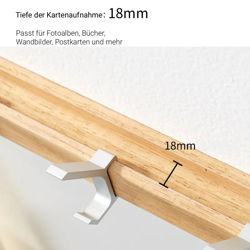 Nordivo Wandgarderobe mit drehbaren Doppelhaken – Skandinavische Garderobe aus Holz & Aluminium, platzsparend & moderne Wandaufhängung