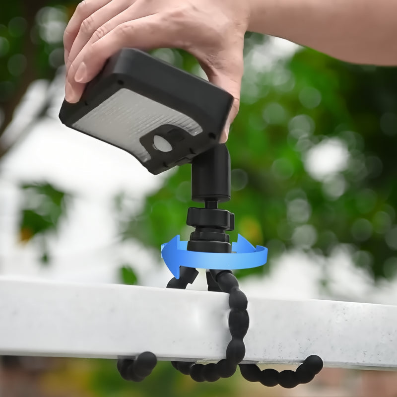 Oktopus Solar LED Gartenlampe – Kreative Außenbeleuchtung mit Wandhalter & Clip