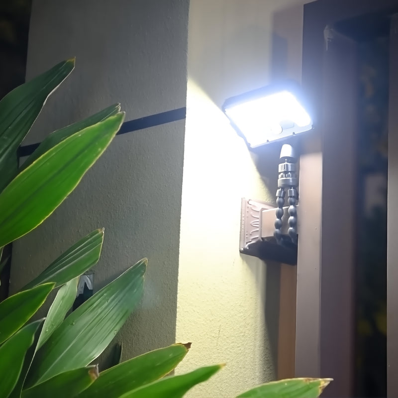Oktopus Solar LED Gartenlampe – Kreative Außenbeleuchtung mit Wandhalter & Clip