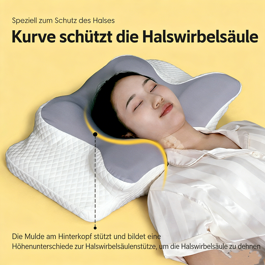 Orthopädisches Nackenstützkissen aus Memory Foam – Ergonomisches Kopfkissen für besseren Schlaf – Formstabil & Nackenschonend