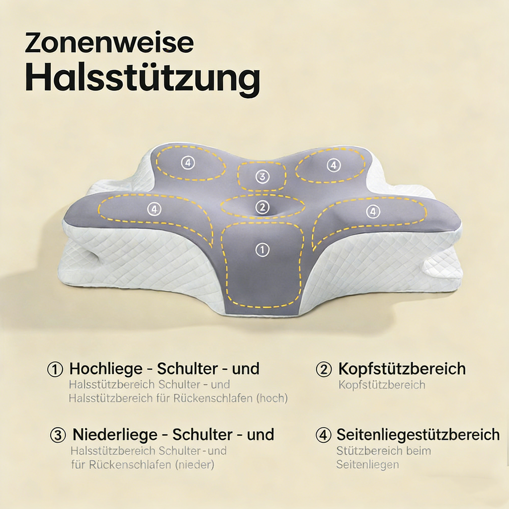 Orthopädisches Nackenstützkissen aus Memory Foam – Ergonomisches Kopfkissen für besseren Schlaf – Formstabil & Nackenschonend