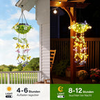 Outdoor Solar Künstliche Pflanzen & Schmetterlings-Lichter – Wasserdichtes Hänge-Deko für Garten & Balkon