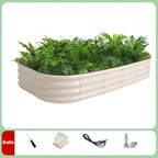 Ovales Hochbeet aus verzinktem Stahl – Rostfreies Metall-Pflanzbeet für Garten & Terrasse (30 cm hoch)