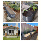 Ovales Hochbeet aus verzinktem Stahl – Rostfreies Metall-Pflanzbeet für Garten & Terrasse (30 cm hoch)