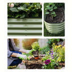 Ovales Hochbeet aus verzinktem Stahl – Rostfreies Metall-Pflanzbeet für Garten & Terrasse (30 cm hoch)