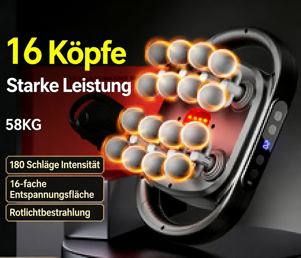 Professionelle Massagepistole mit 6 Aufsätzen – Muskelentspannung für Rücken, Beine & Taille