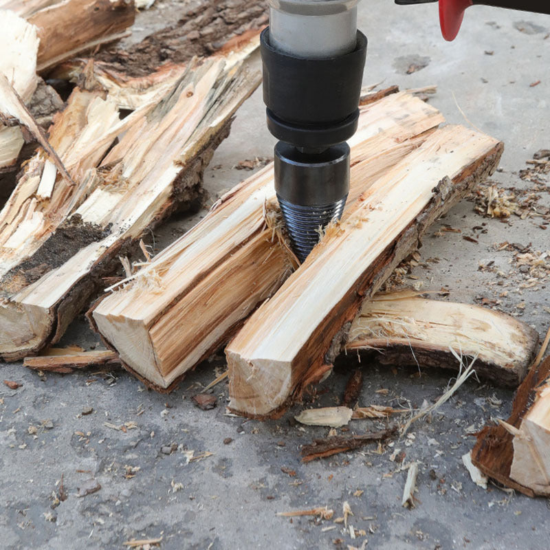 Profi Brennholzspalter Bohrer Set – 32/42/45mm Holzspalter für Bohrmaschine – Kegelspalter mit SDS-Plus/Sechskant/Rund-Adapter – Hochleistungs-Spaltkegel für Kaminholz