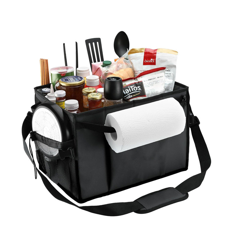 Profi Grillzubehör Organizer – Faltbare Tasche für Grillbesteck & Geschirr – Robustes Camping Set für Outdoor-Küche – XL