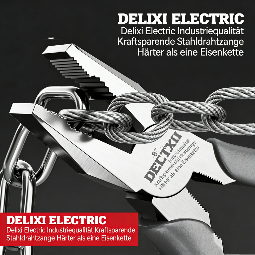 Profi Kombizange, Seitenschneider & Spitzzange Set – Cr-V Stahl Multitool – Elektriker Zangensatz mit Drahtschneider