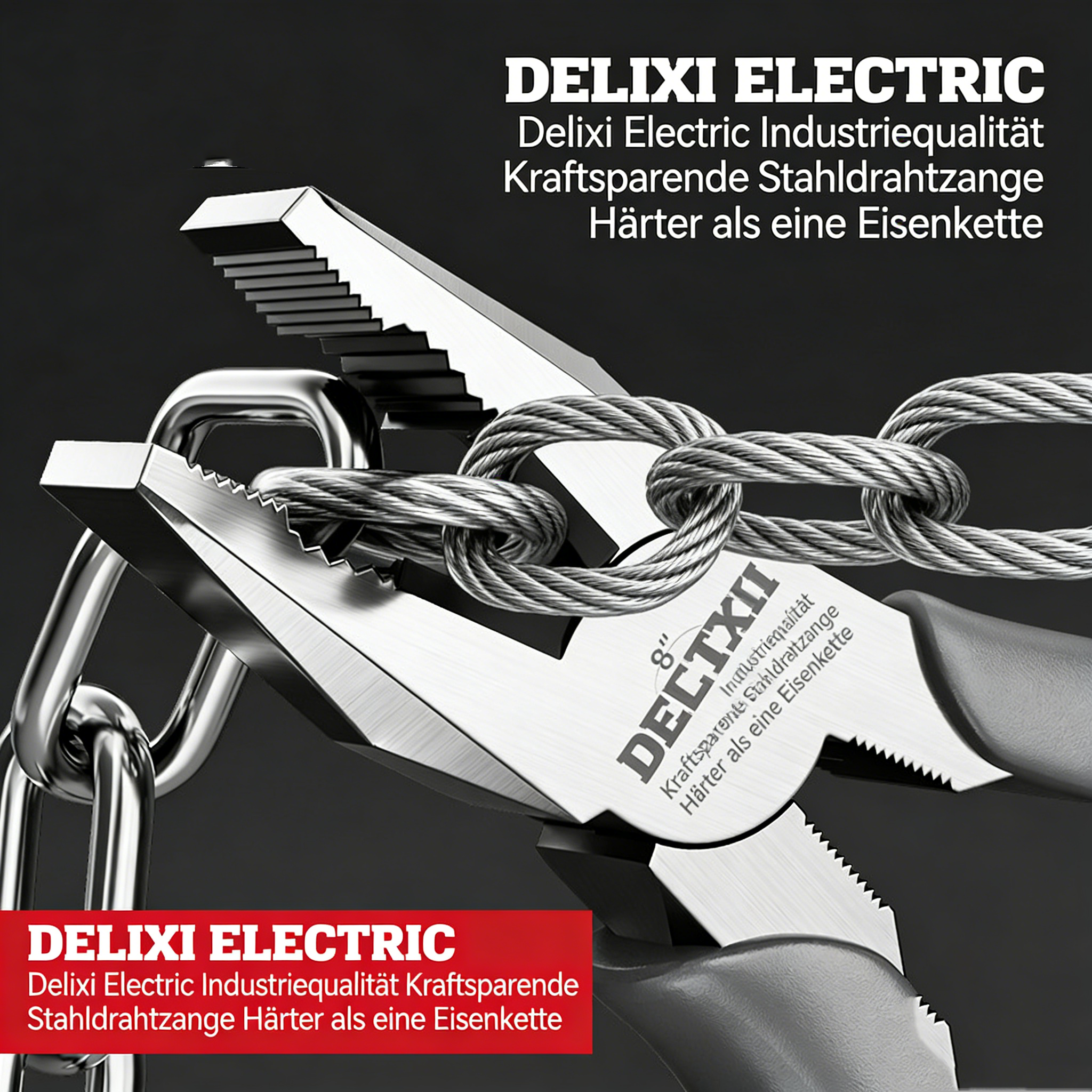 Profi Kombizange, Seitenschneider & Spitzzange Set – Cr-V Stahl Multitool – Elektriker Zangensatz mit Drahtschneider