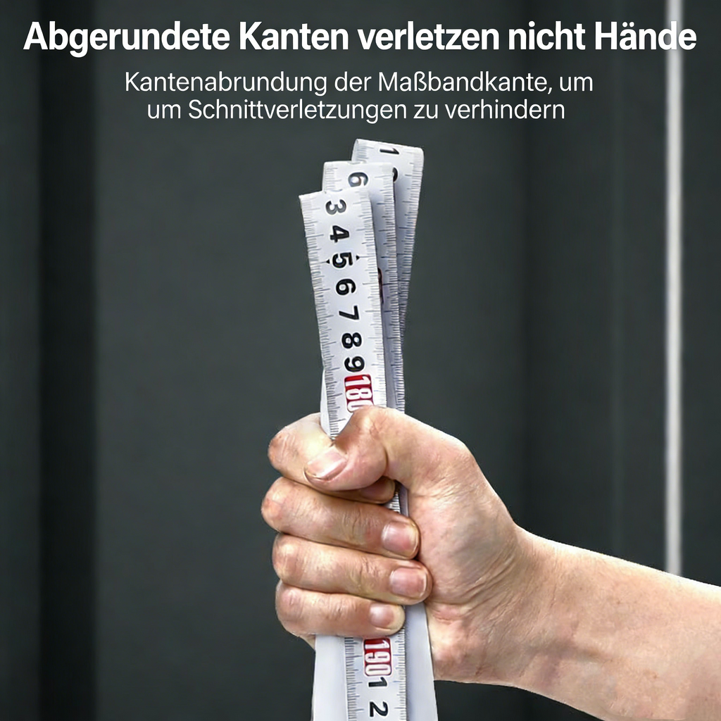 Profi Rollbandmaß 3m/5m/10m – Robustes Maßband mit Einrastautomatik – Schlagfest & Abriebfest – Metrisches Stahlmaßband