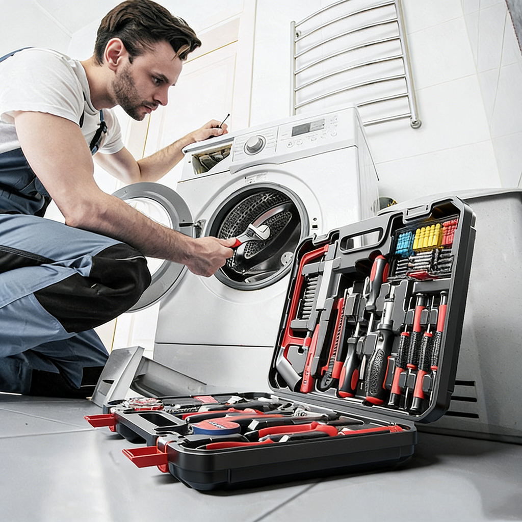 102-teiliges Set Profi Werkzeugkoffer Bestückt – Mehrteiliges Werkzeugset für Haushalt & Heimwerker – Inkl. Schraubendreher, Gabelschlüssel & Zangen – Multifunktionaler Werkzeugkasten