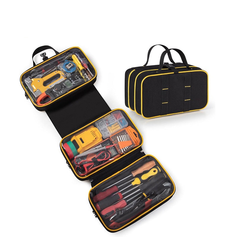 Profi Werkzeugtasche Oxford – Wasserabweisende Montagebox für Handwerker – Viele Taschen für Werkzeug & Zubehör – Robust