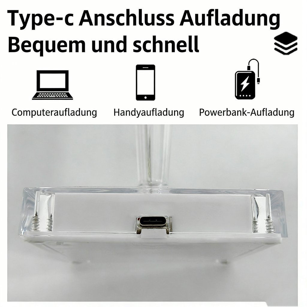 RGB Kristall Tischlampe mit Diamantschliff – 16 Farben Dimmbare Nachttischlampe mit Touch & Fernbedienung – Wiederaufladbare LED Projektionslampe für Romantische Deko