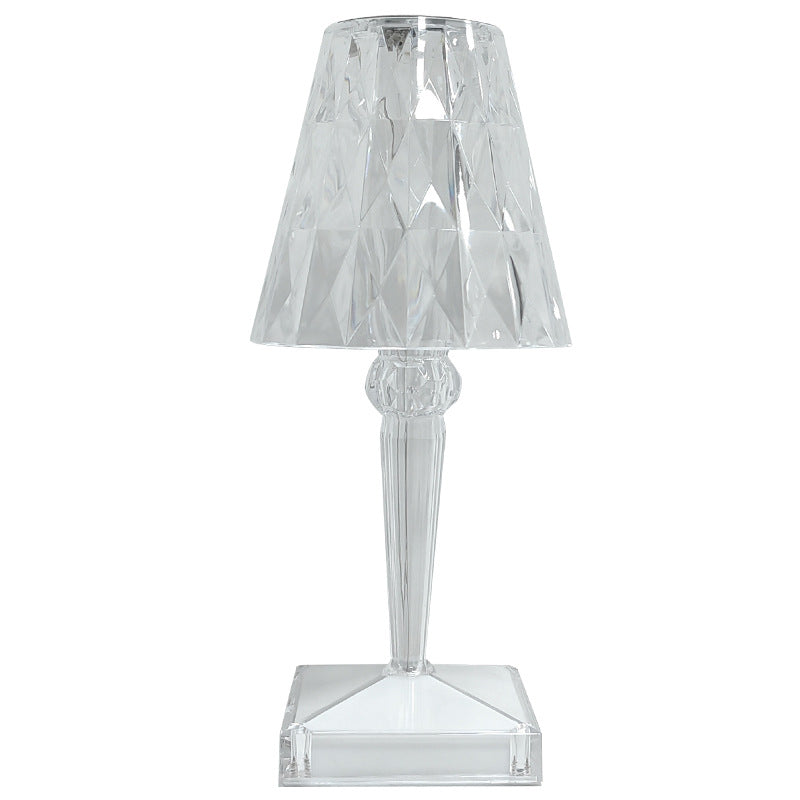 RGB Kristall Tischlampe mit Diamantschliff – 16 Farben Dimmbare Nachttischlampe mit Touch & Fernbedienung – Wiederaufladbare LED Projektionslampe für Romantische Deko
